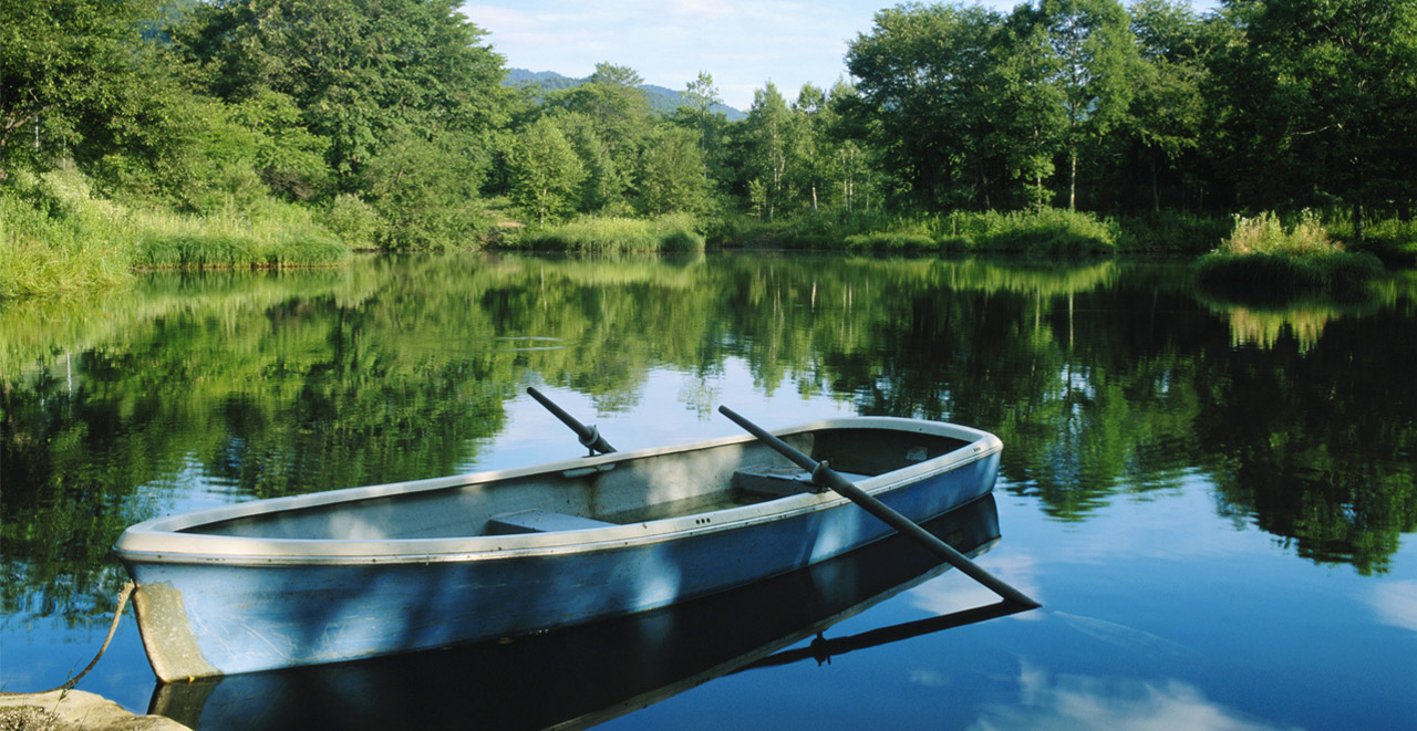 rowboat on lake