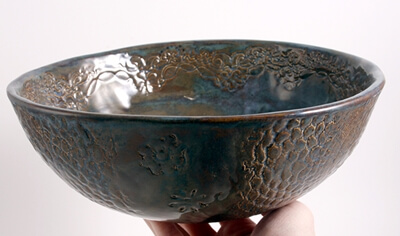 Handmade bowl from a pottery class in Helen GA.